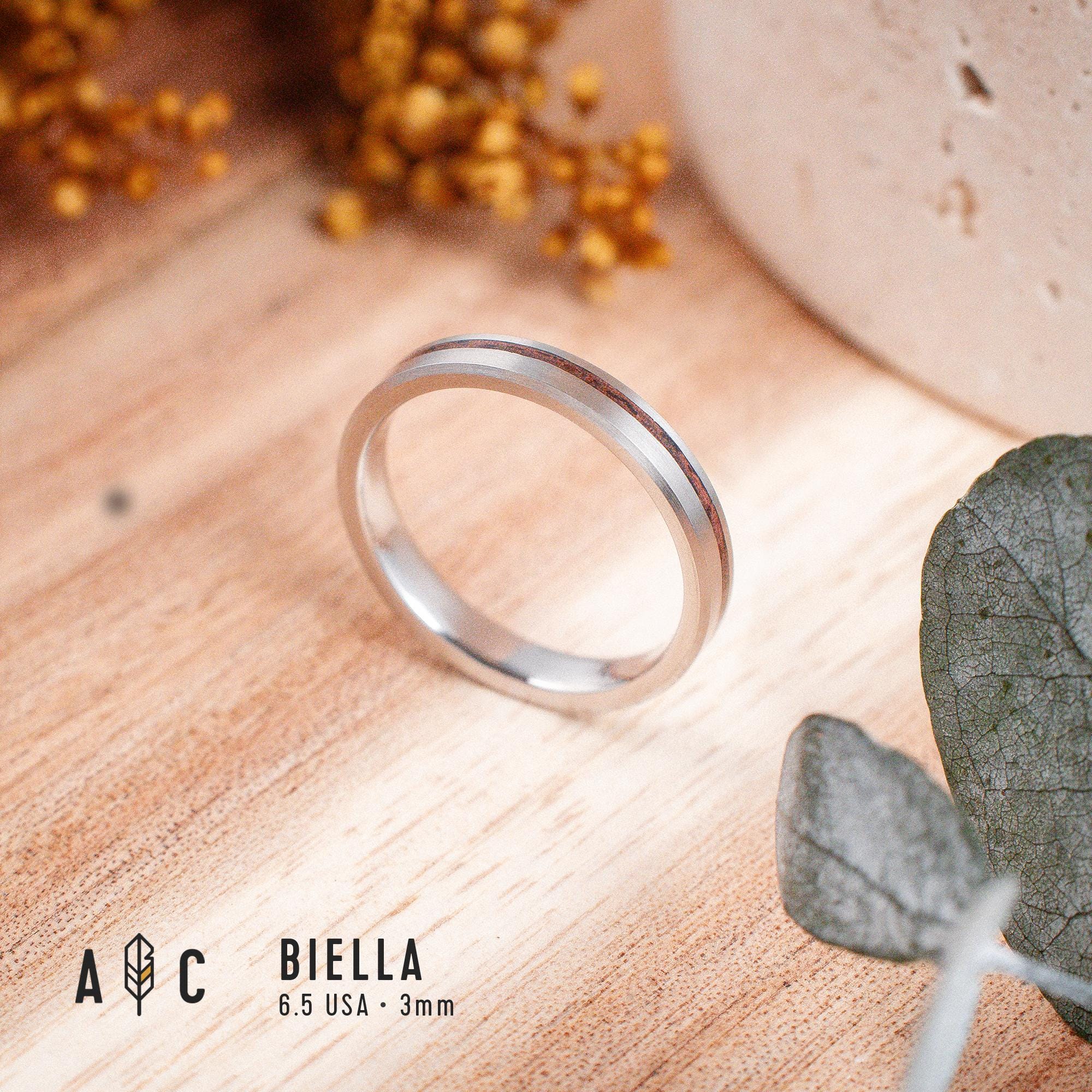 Rustic Titanium and Rosewood Ring (Handmade Wedding Band for Couples)