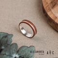 Silver and Rosewood wood ring, engagement ring, wedding ring.