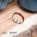 Silver and Rosewood bentwood ring. Engagement ring, wedding ring.