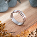 Ttitanium with copper liner and Rosewood ring. Engagement ring, wedding ring.