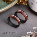 Wedding Band Set: Titanium and Rosewood Rings (Copper Lined)