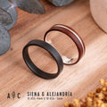 Nature-Inspired Wood and Metal Ring: Black Titanium with Rosewood Band