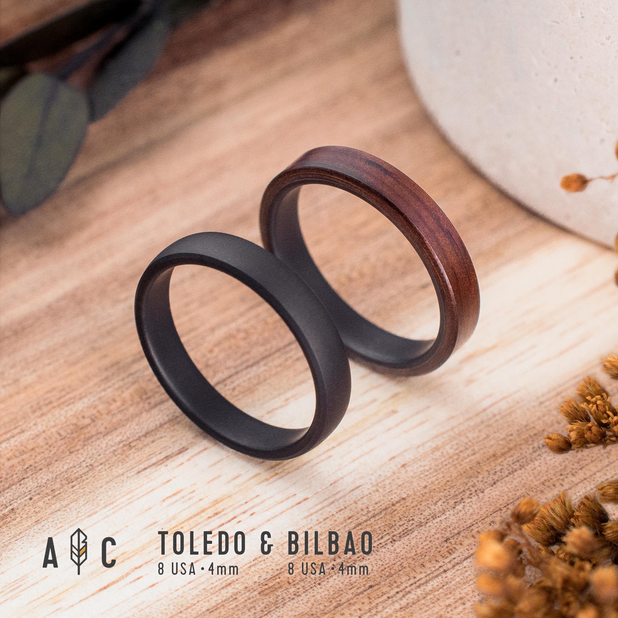 Men's Wedding Band: Titanium and Rosewood - Handmade Rustic Ring