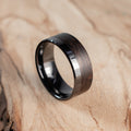 Men's Titanium Ring, Carbon Fiber with Copper Accent (Comfort Fit)