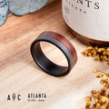 Handmade Wedding Band: Rosewood and Titanium (Comfort Fit, Rustic Style)