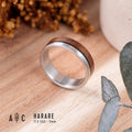 Titanium and Mongoy wood ring. Engagement ring, wedding ring.