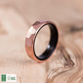 Copper and ebony wood ring. Engagement ring, wedding ring.