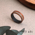 Rosewood Wedding Ring - Turquoise and Malachite Inlay on Titanium